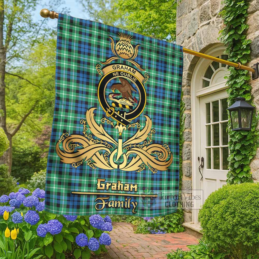 Graham Tartan Garden Flag with Highland Thistle Cherish Family Crest Style - Tartan Vibes Clothing