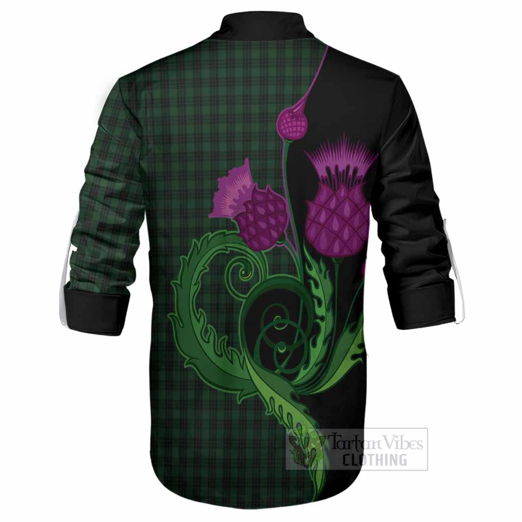 Graham Tartan Ghillie Shirt Traditional Scottish Thistle