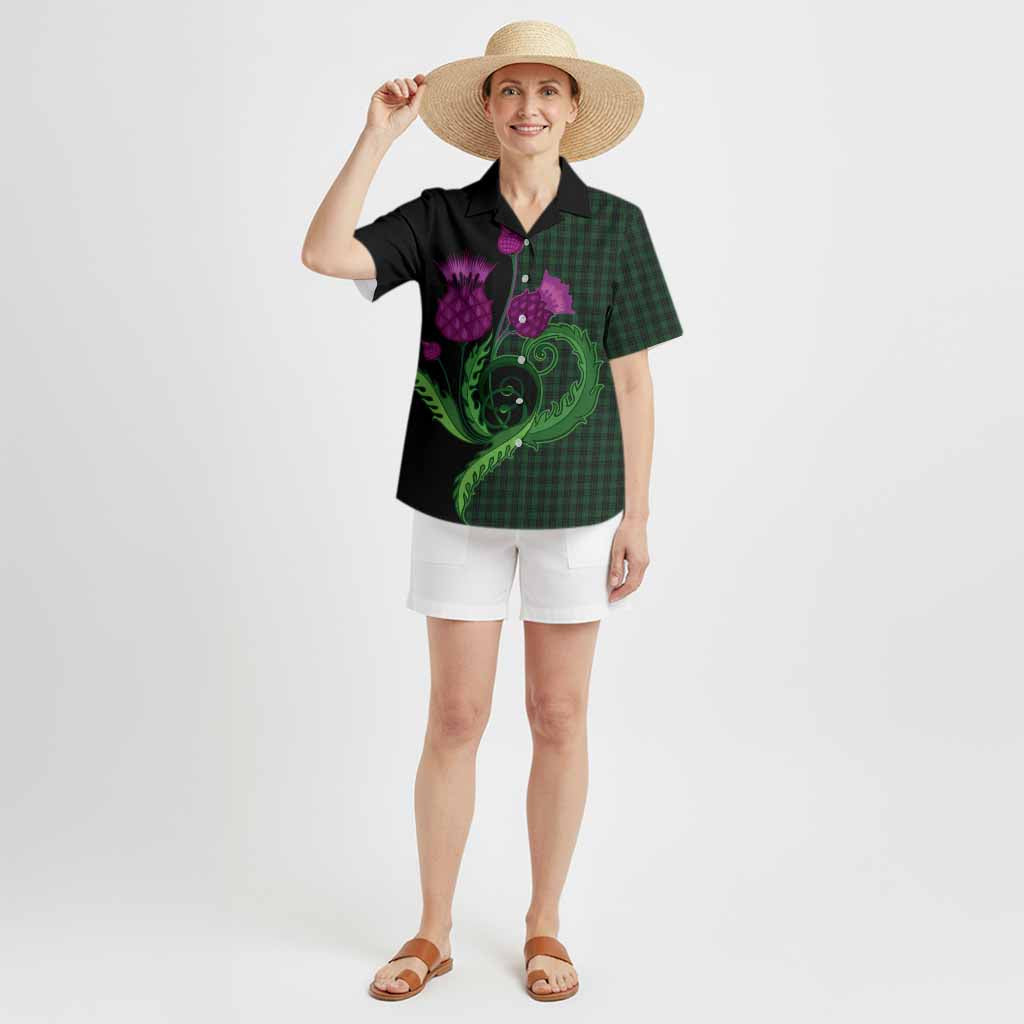 Graham Tartan Hawaiian Shirt Traditional Scottish Thistle