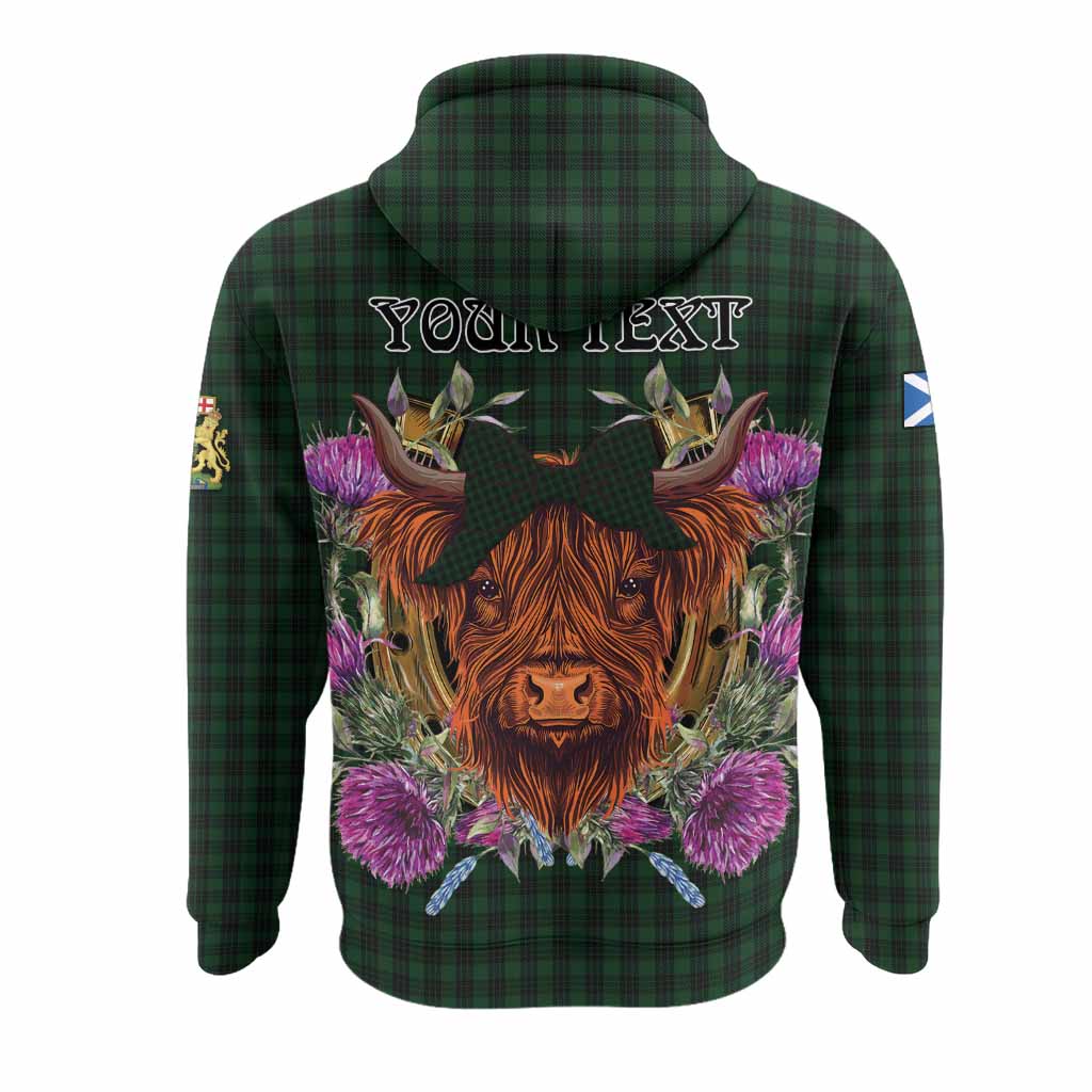 Graham Tartan Hoodie Scottish Thistle Heilan Coo