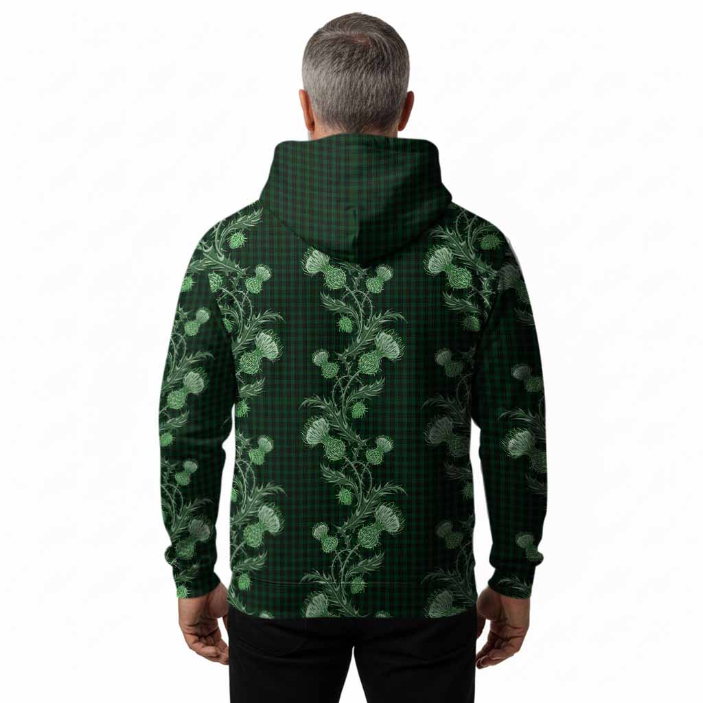 Graham Tartan Hoodie Seamless Scottish Thistle Flowers