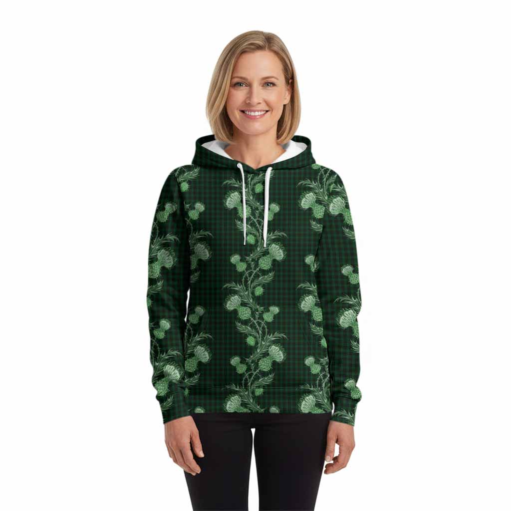Graham Tartan Hoodie Seamless Scottish Thistle Flowers