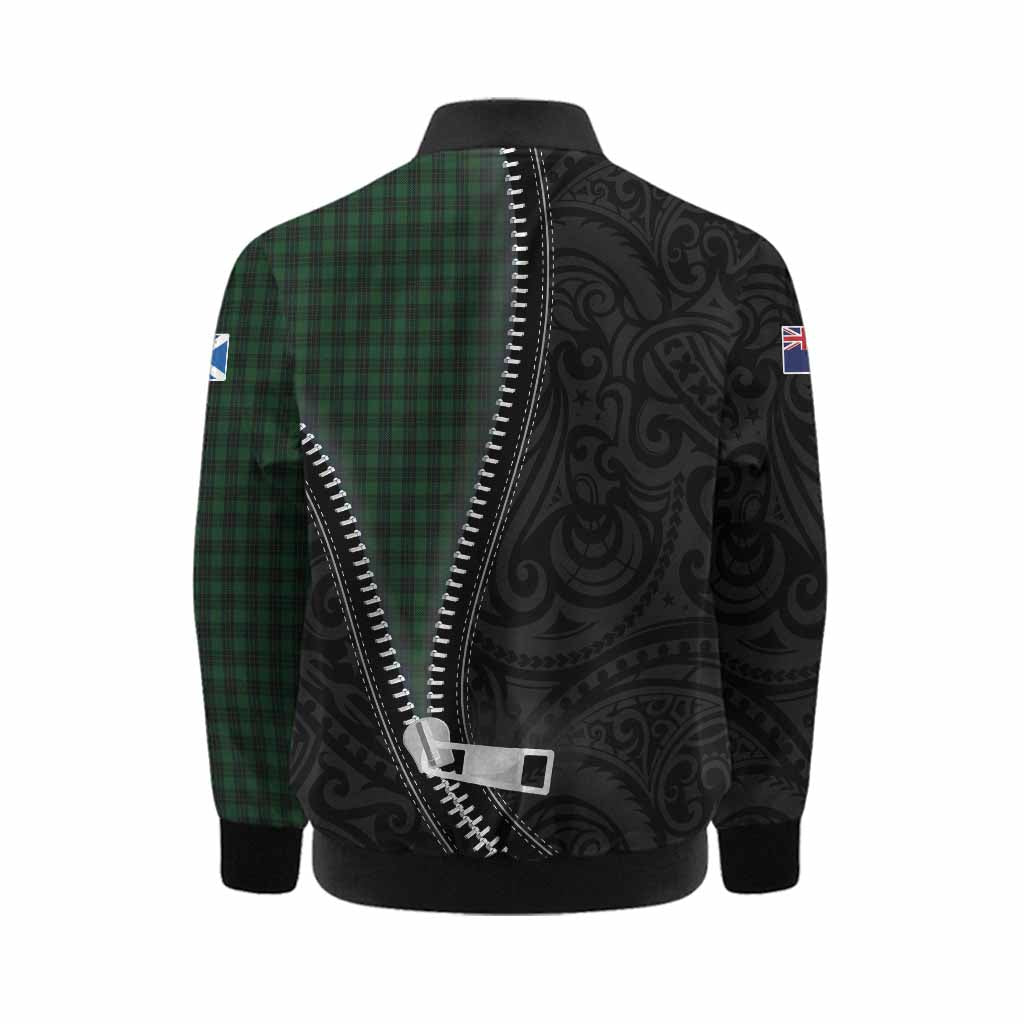 Graham Tartan Kid Bomber Jacket New Zealand Pattern Unique Zipper Stylized