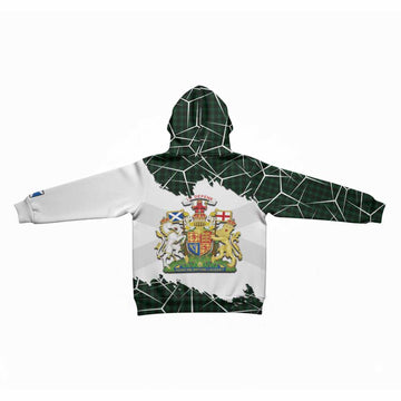 Graham Tartan Kid Hoodie with Family Crest and Lion Rampant Grunge Style