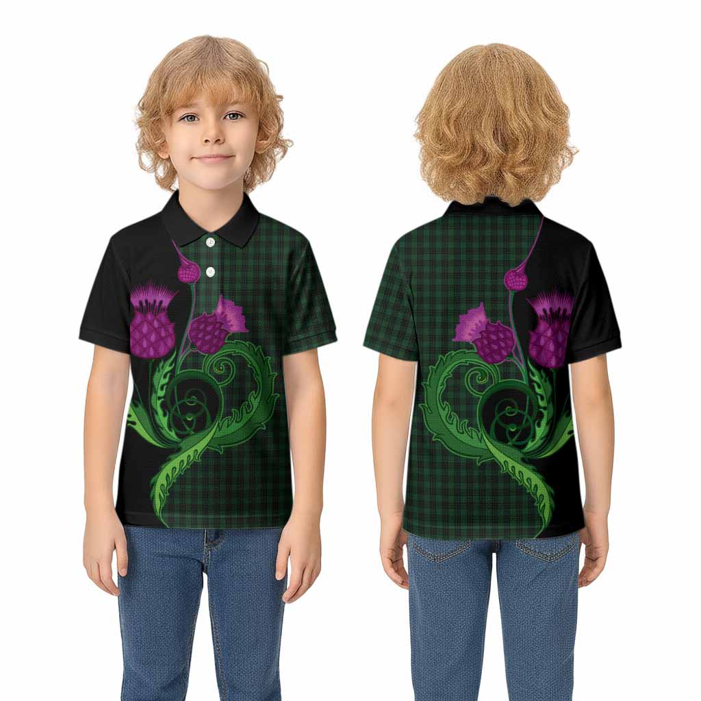 Graham Tartan Kid Polo Shirt Traditional Scottish Thistle