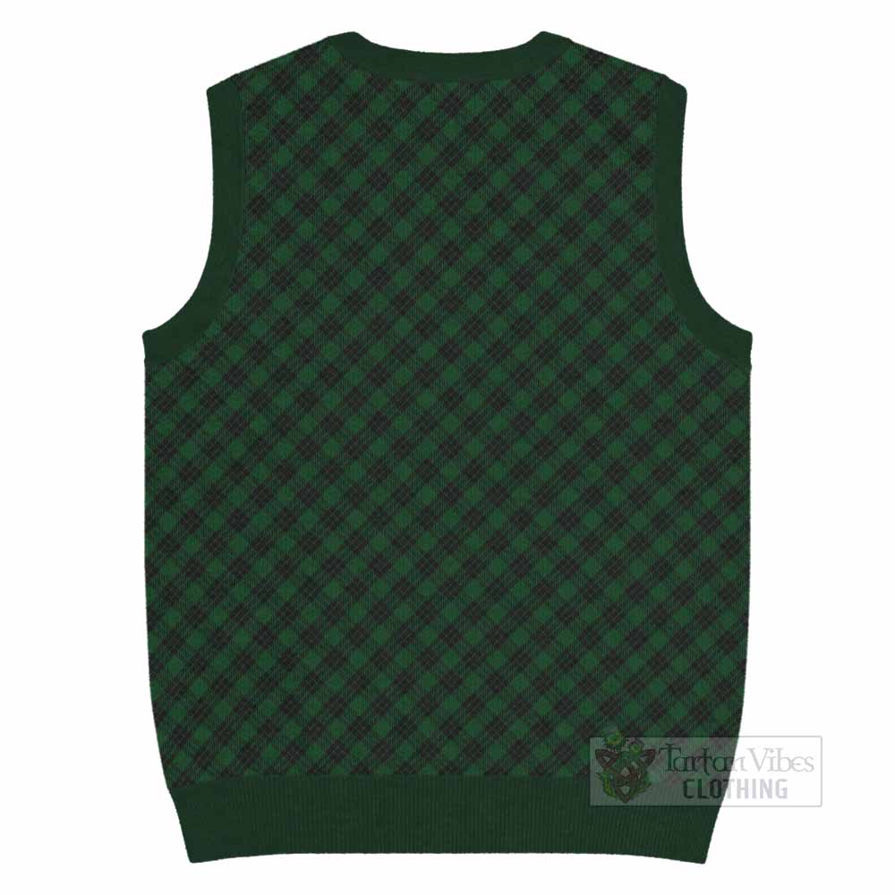 Graham Tartan Knitted V-Neck Vest with Family Crest Cross Style