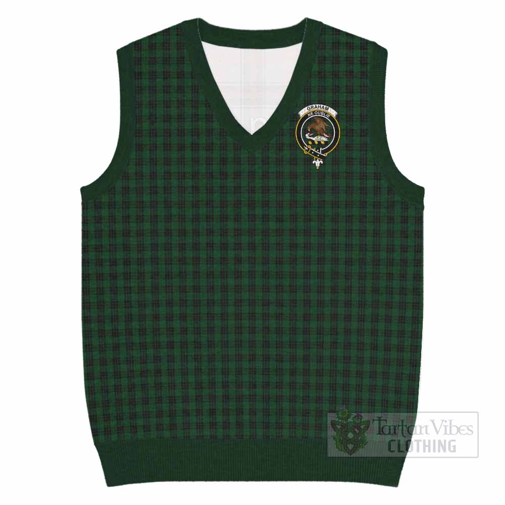 Graham Tartan Knitted V-Neck Vest with Family Crest - Tartan Vibes Clothing
