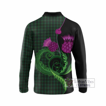 Graham Tartan Long Sleeve Polo Shirt Traditional Scottish Thistle