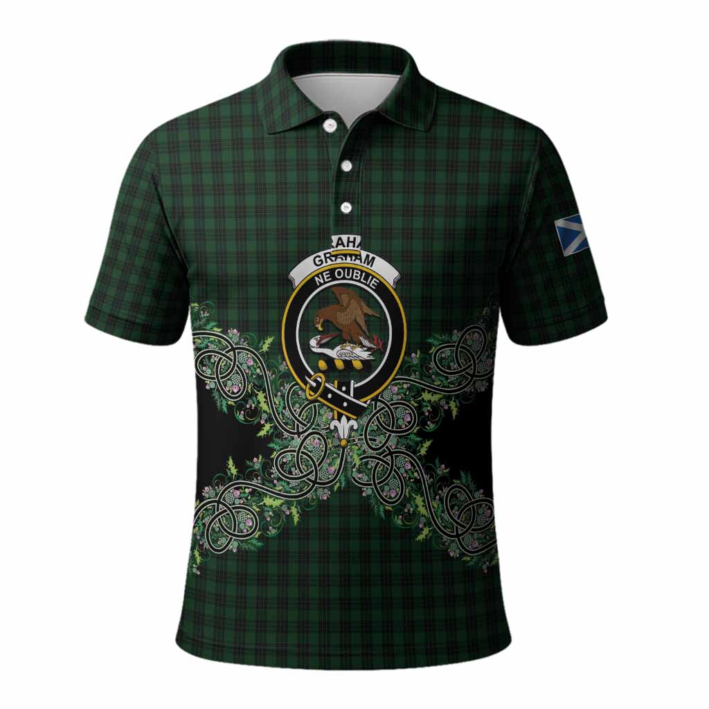 Graham Tartan Polo Shirt Thistle Scottish Spirit