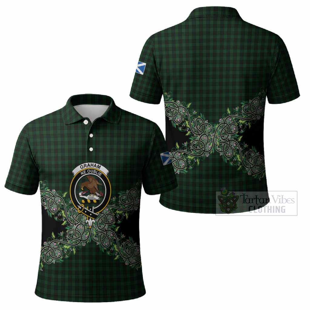 Graham Tartan Polo Shirt Thistle Scottish Spirit