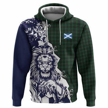 Graham Tartan Scottish Hoodie Angry Lion With Soccer Ball Style