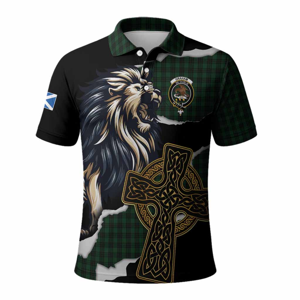 Graham Tartan Scottish Polo Shirt Lion Celtic Heritage