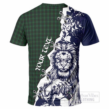 Graham Tartan Scottish T-Shirt Angry Lion With Soccer Ball Style