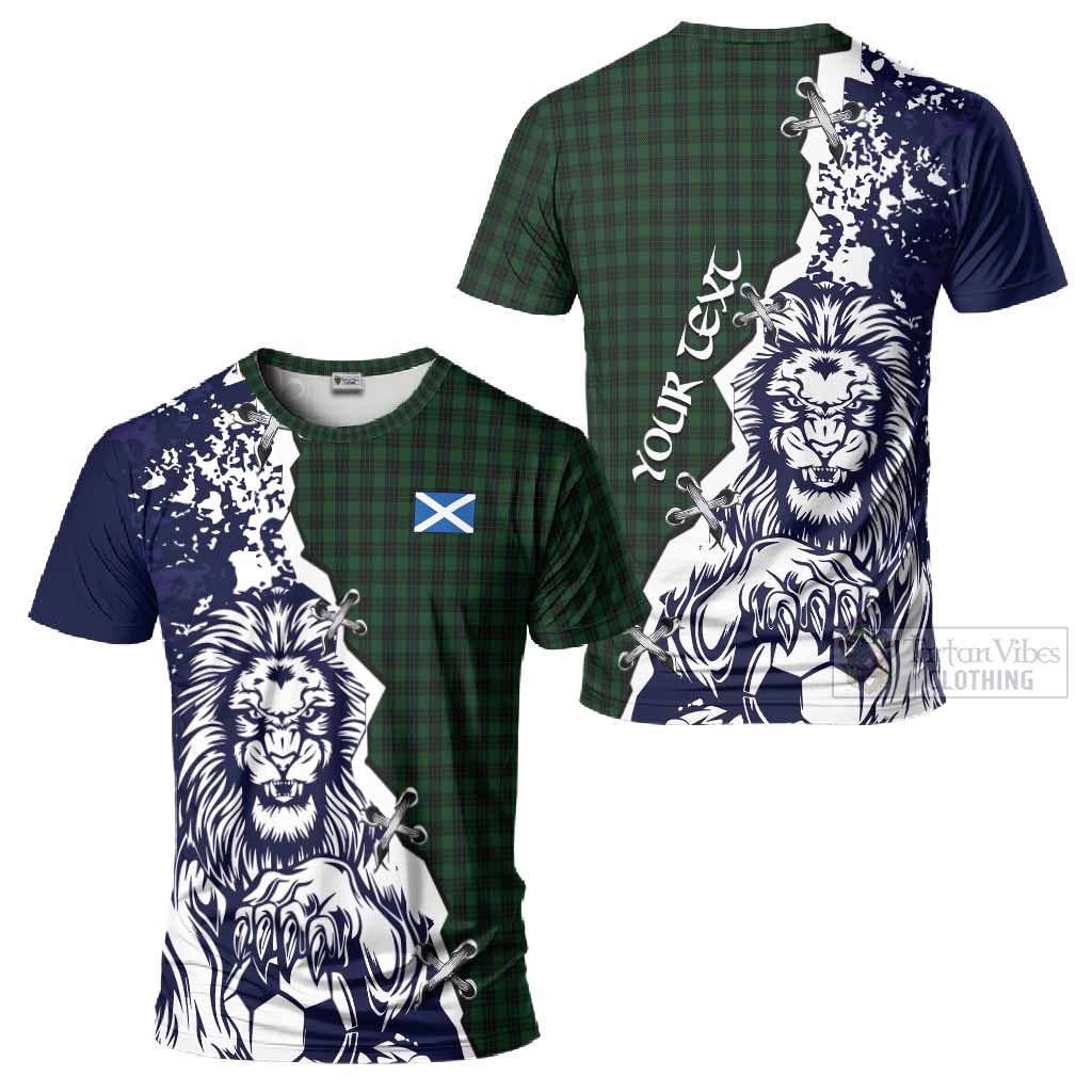 Graham Tartan Scottish T-Shirt Angry Lion With Soccer Ball Style