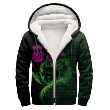 Graham Tartan Sherpa Hoodie Traditional Scottish Thistle