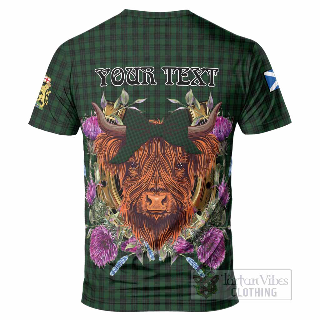 Graham Tartan T-Shirt Scottish Thistle Heilan Coo