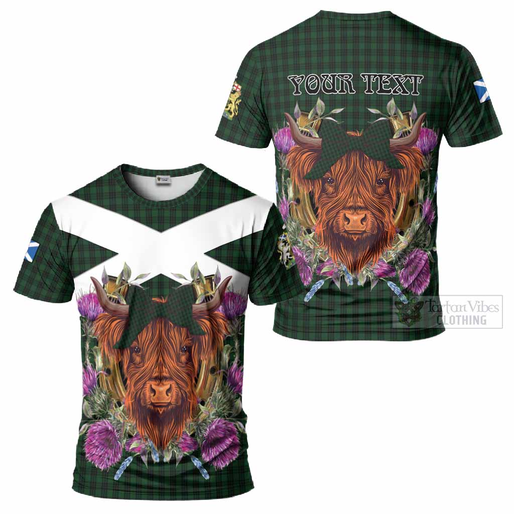 Graham Tartan T-Shirt Scottish Thistle Heilan Coo