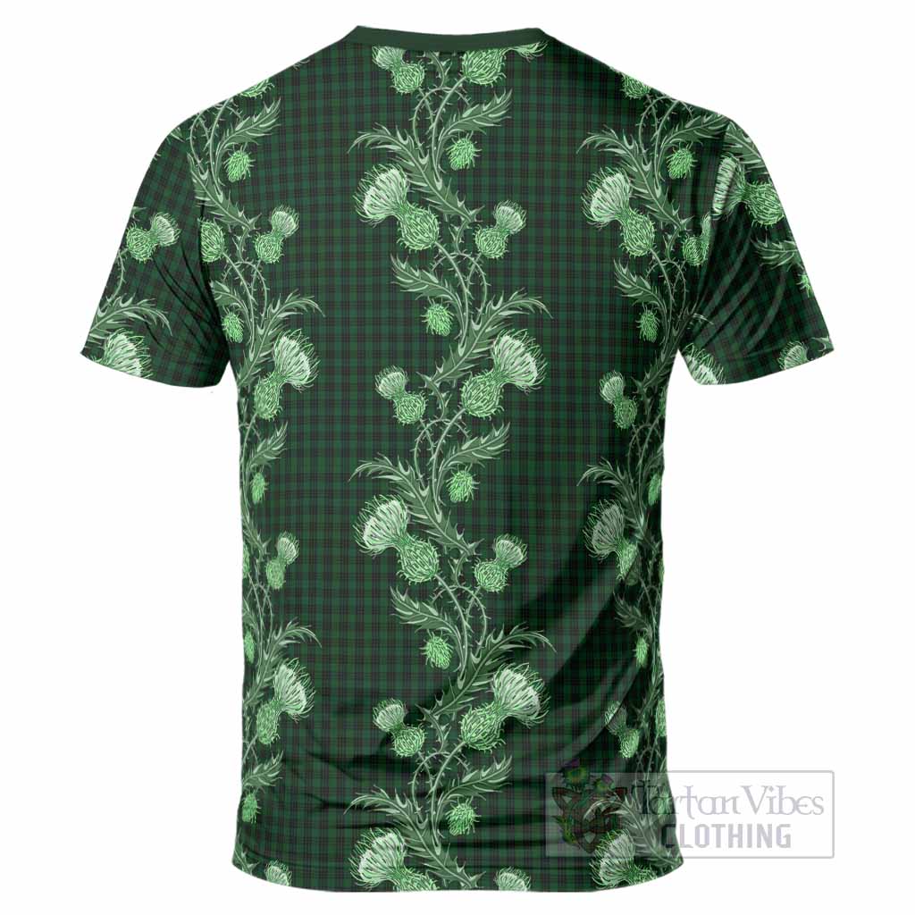 Graham Tartan T-Shirt Seamless Scottish Thistle Flowers