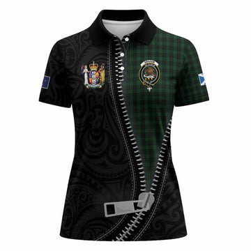 Graham Tartan Women Polo Shirt New Zealand Pattern Unique Zipper Stylized