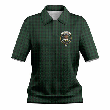 Graham Tartan Women’s Polo Sweater Top with Family Crest