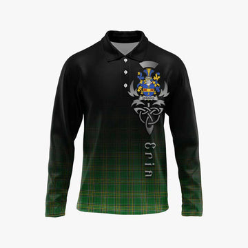 Grainger Irish Clan Long Sleeve Polo Shirt with Coat of Arms Erin Go Bragh Celtic Inspired