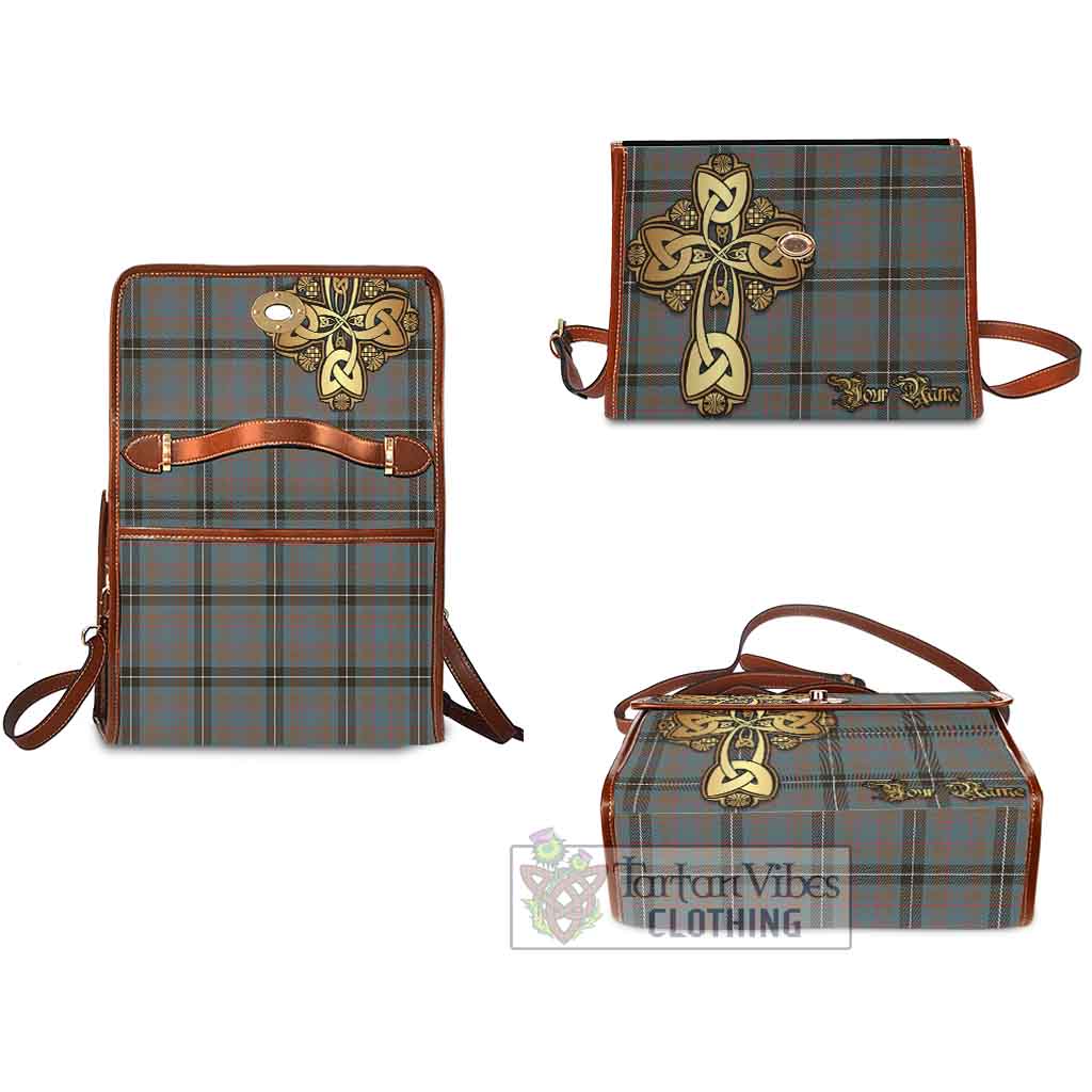 Tartan Vibes Clothing Grainger Tartan Waterproof Canvas Bag Golden Thistle Celtic Cross Style