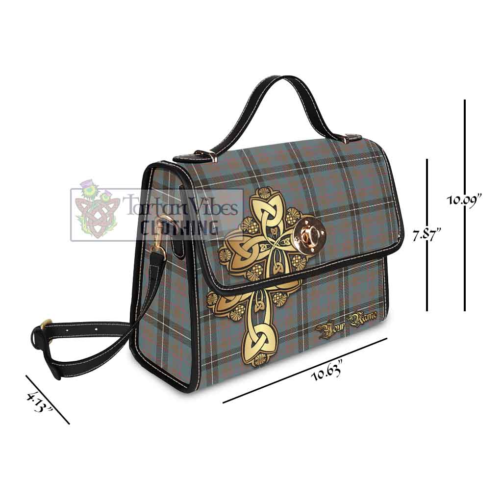 Tartan Vibes Clothing Grainger Tartan Waterproof Canvas Bag Golden Thistle Celtic Cross Style