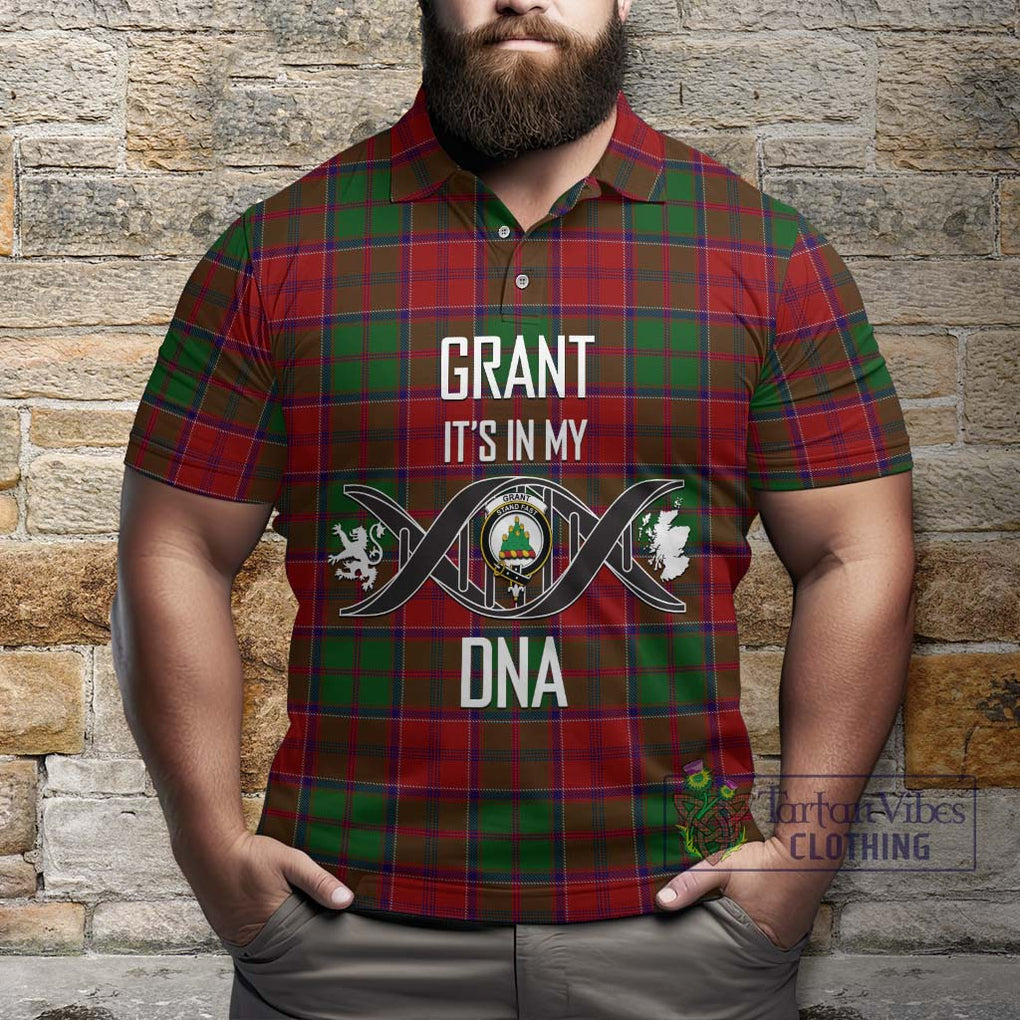 Grant Tartan Polo Shirt with Family Crest DNA In Me Style Kid - Tartanvibesclothing Shop