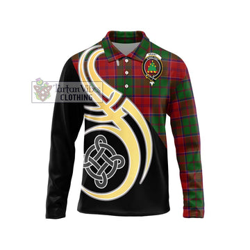 Grant Tartan Long Sleeve Polo Shirt with Family Crest and Celtic Symbol Style Unisex - Tartan Vibes Clothing