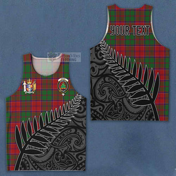 Grant Crest Tartan Men's Tank Top with New Zealand Silver Fern Half Style