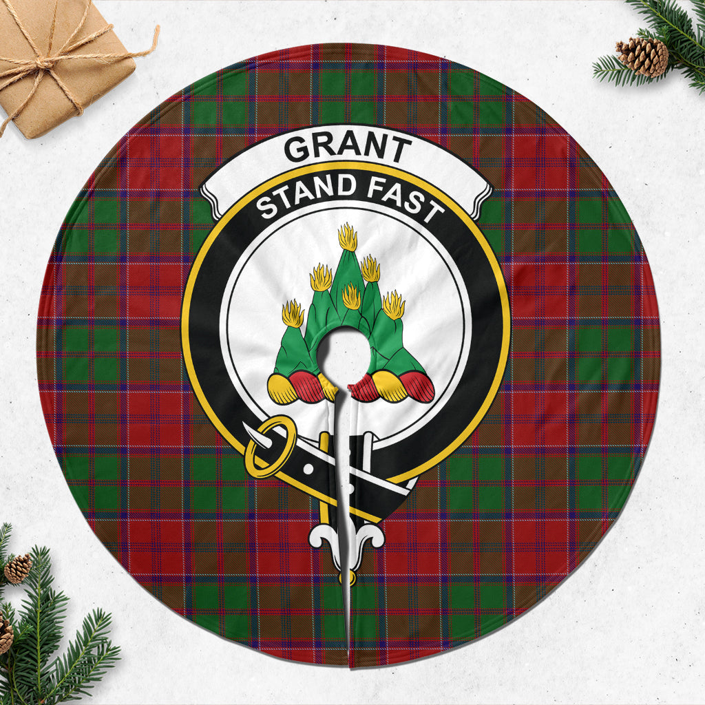 Grant Tartan Christmas Tree Skirt with Family Crest - Tartanvibesclothing