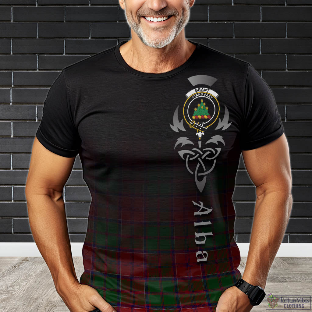 Tartan Vibes Clothing Grant Tartan T-Shirt Featuring Alba Gu Brath Family Crest Celtic Inspired