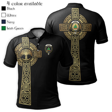 Grant Clan Polo Shirt with Golden Celtic Tree Of Life