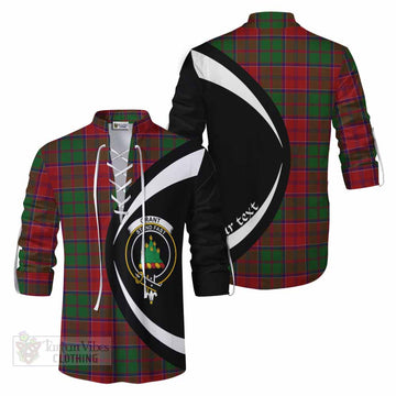 Tartan Vibes Clothing Grant Tartan Ghillie Kilt Shirt with Family Crest Circle Style