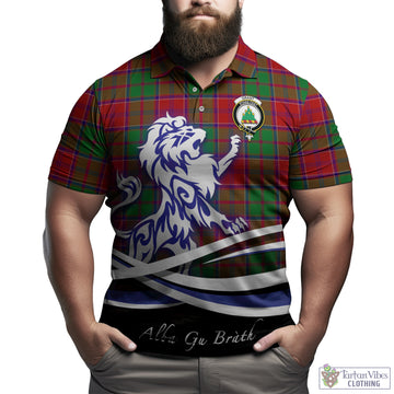 Grant Tartan Polo Shirt with Alba Gu Brath Regal Lion Emblem