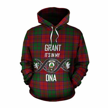 Grant Tartan Cotton Hoodie with Family Crest DNA In Me Style