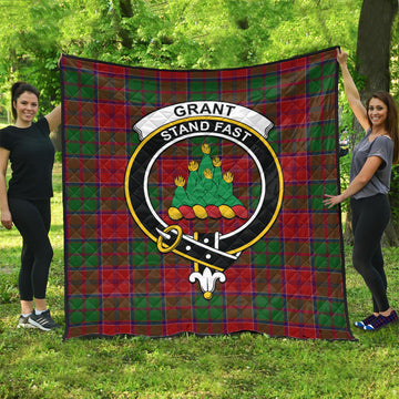 Grant Tartan Quilt with Family Crest