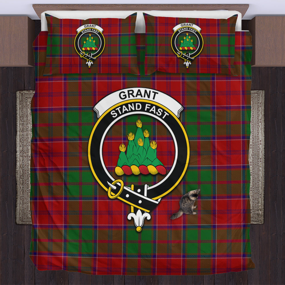 Grant Tartan Bedding Set with Family Crest US Bedding Set - Tartan Vibes Clothing