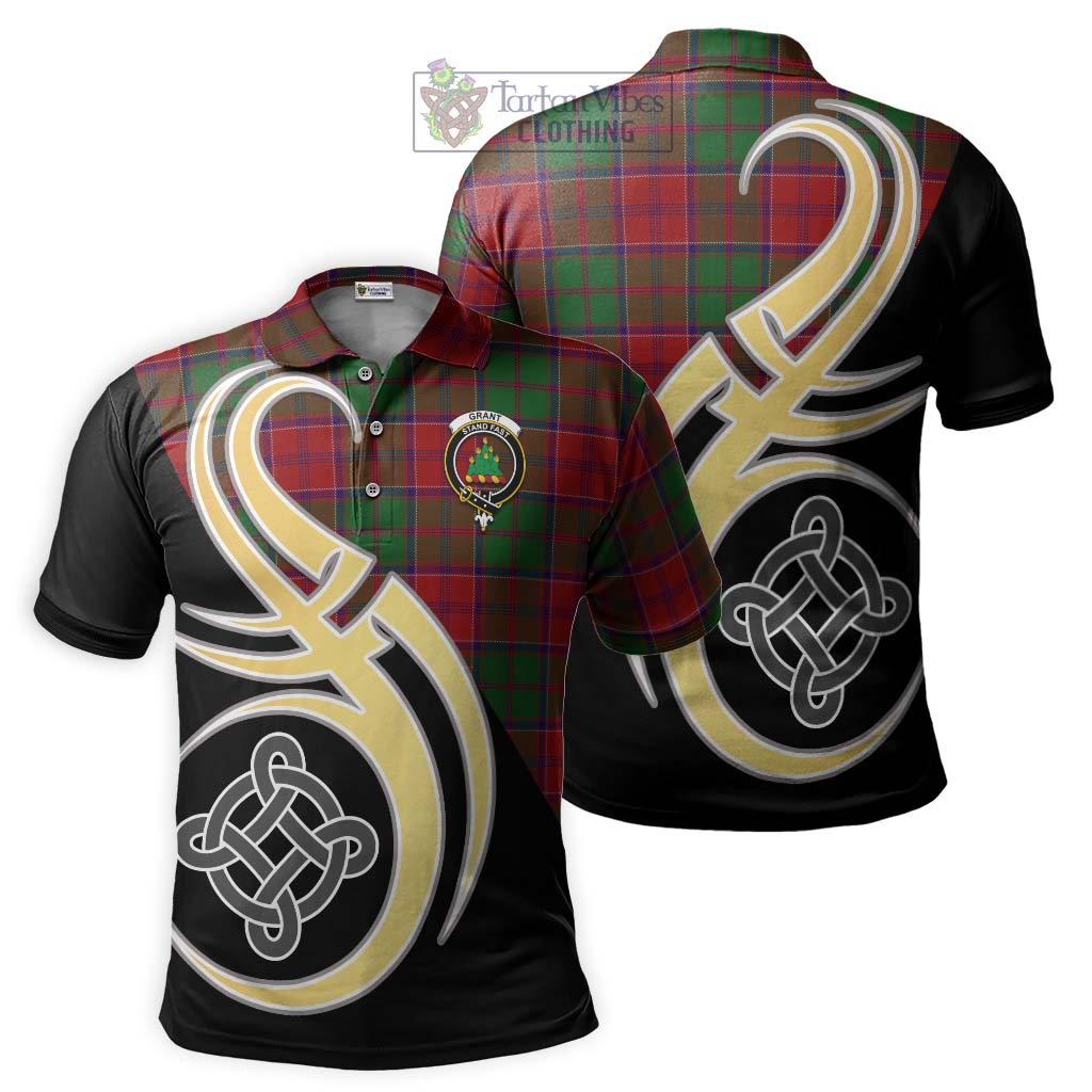 Grant Tartan Polo Shirt with Family Crest and Celtic Symbol Style Kid - Tartan Vibes Clothing