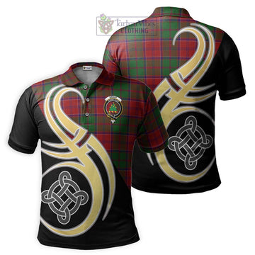 Grant Tartan Polo Shirt with Family Crest and Celtic Symbol Style