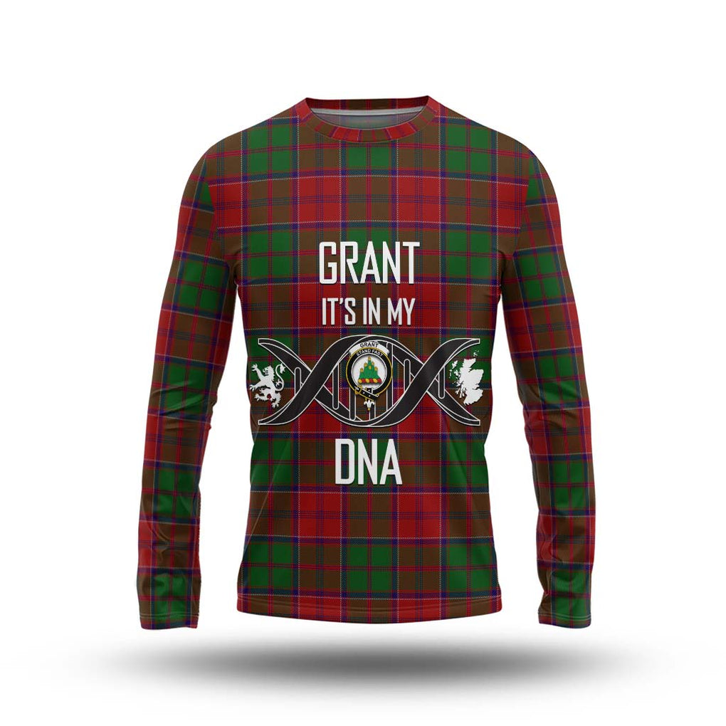 Grant Tartan Long Sleeve T-Shirt with Family Crest DNA In Me Style Unisex - Tartanvibesclothing Shop