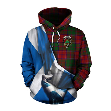 Grant Tartan Cotton Hoodie with Family Crest Scotland Patriotic Style