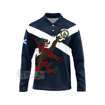 Grant Tartan Lion Rampant Long Sleeve Polo Shirt Proudly Display Your Heritage with Alba Gu Brath and Clan Name