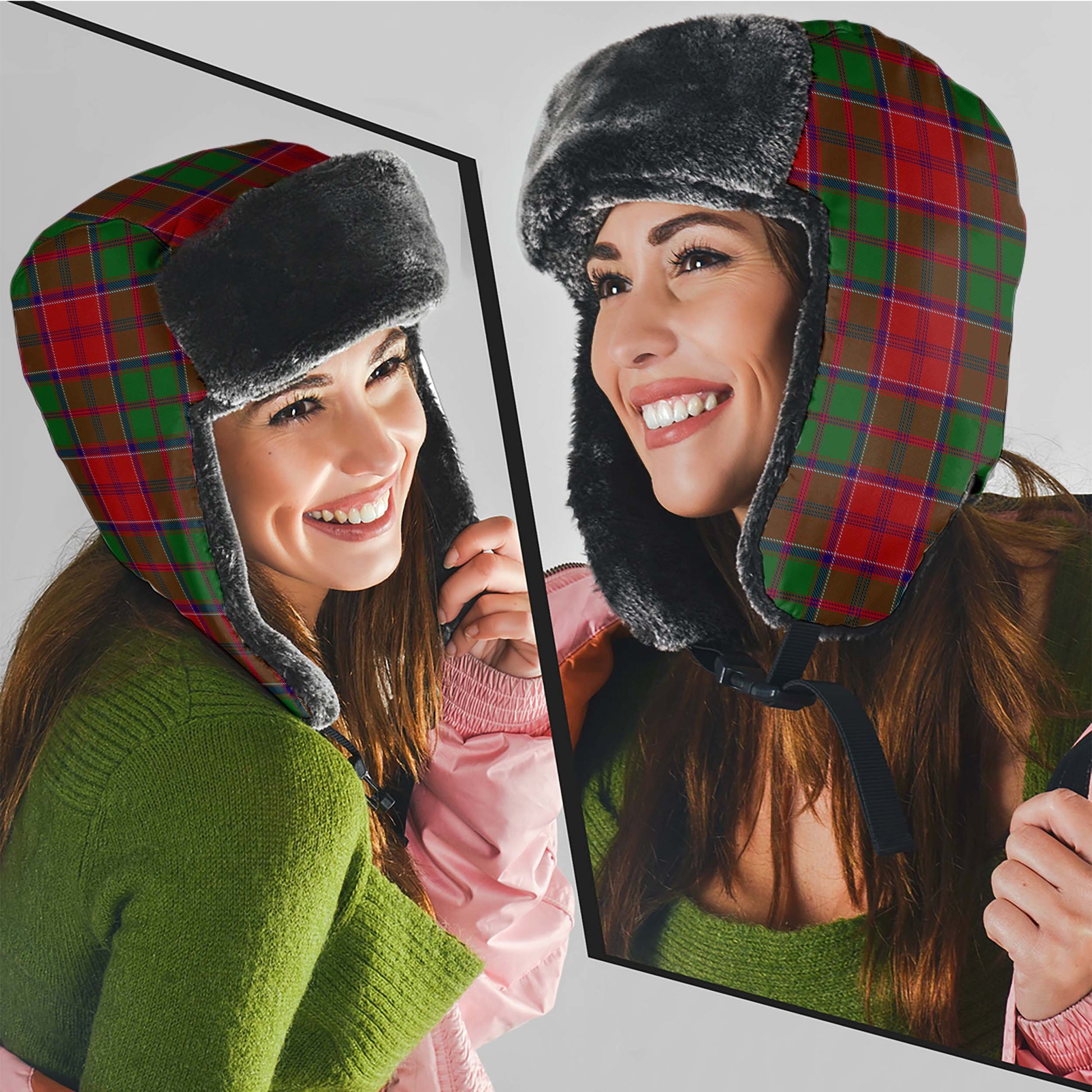Grant Tartan Winter Trapper Hat Winter Trapper Hat Universal Fit Circumference 22.8in (58cm) - Tartan Vibes Clothing