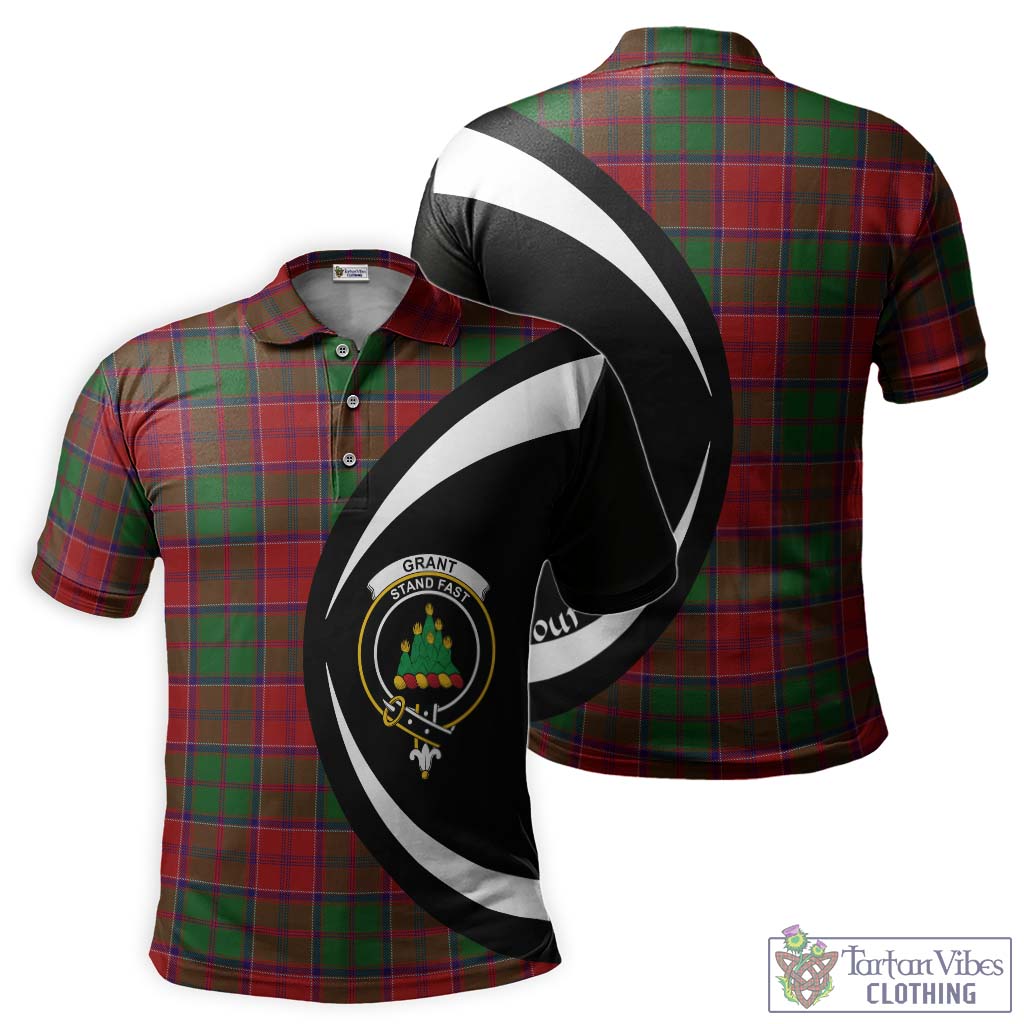 Grant Tartan Men's Polo Shirt with Family Crest Circle Style Kid - Tartan Vibes Clothing