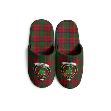 Grant Tartan Home Slippers with Family Crest
