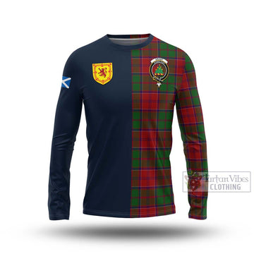 Tartan Vibes Clothing Grant Tartan Long Sleeve T-Shirt with Scottish Lion Royal Arm Half Style