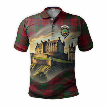 Tartan Vibes Clothing Grant Tartan Family Crest Polo Shirt with Scottish Ancient Castle Stype