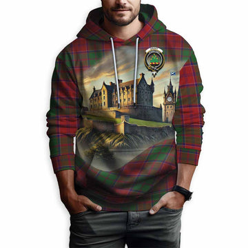 Tartan Vibes Clothing Grant Tartan Family Crest Hoodie with Scottish Ancient Castle Style