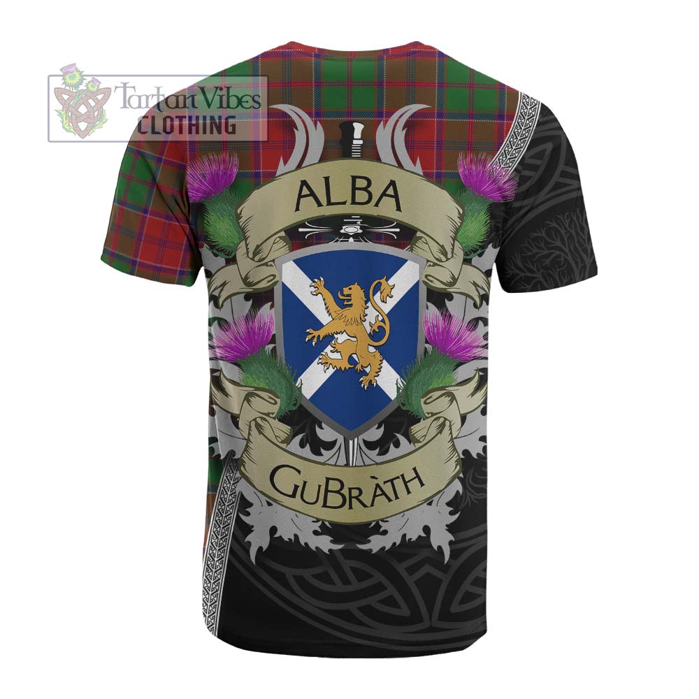 Tartan Vibes Clothing Grant Tartan Family Crest Cotton T-shirt Lion Rampant Royal Thistle Shield Celtic Inspired